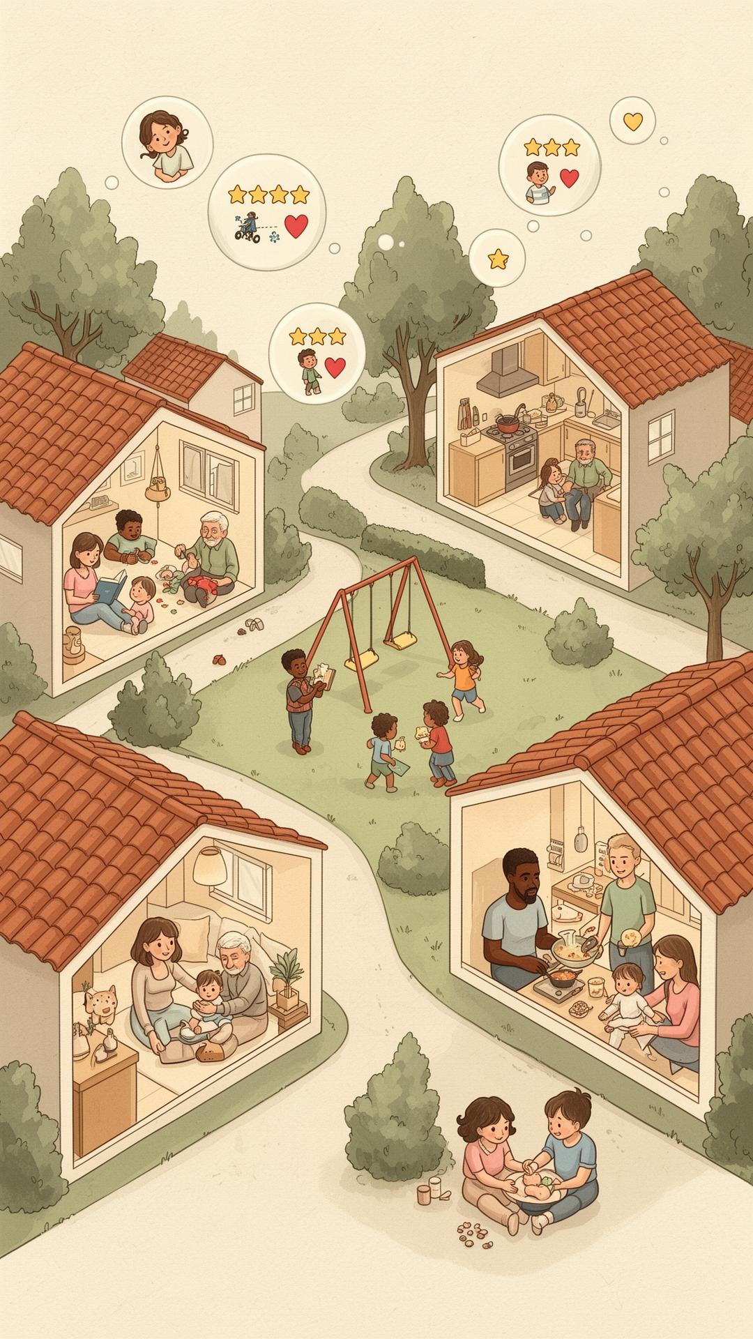 A trusted helper reading with a young child at home